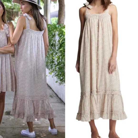 WE ARE SUNDAYS Delilah Wildflower Sleeveless Button Front Midi Dress Sz M - Picture 1 of 8